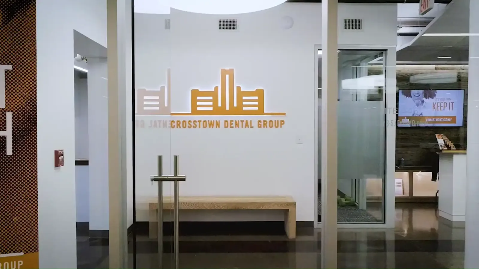 Reception at Crosstown Dental Group inside Crosstown Concourse